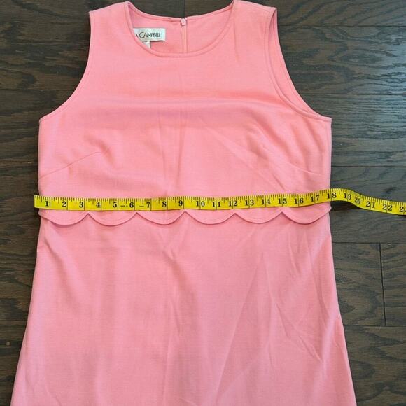 Sara Campbell Signature Stretch Scalloped Barbie Pink Dress Size Medium - Picture 7 of 9